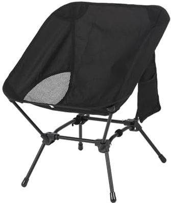 JBJYGSG Silla Director Plegable Taburete de Pesca de Playa de Estructura Cuadrada, práctica Silla Plegable de Camping de Cuatro Esquinas, Ligera Silla de Luna de Tubo de Hierro(Black)