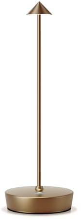 HYMZP Lampada da Tavolo Senza Fili Ricaricabile,Lampada Led da Tavolo,3 Modalità di Colore, IP54, per Interni/Esterni, Ristorante (Bronzo)