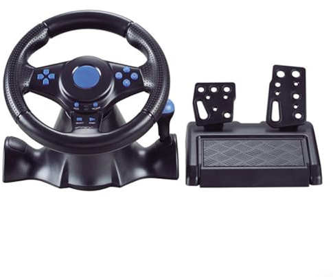 ComfyHarbor Volante USB da corsa con vibrazione, controller di gioco ergonomico in ABS per interruttore, per Xbox 360, per PS4, per PS3, per PS2, PC, compatto, progettato per simulazione di guida