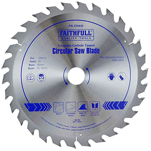 Faithfull - Kreissägeblatt HM 254 x 30 x 30 Zähne - FAIZ25430