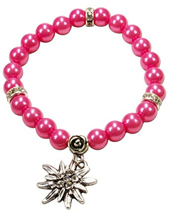 Alpenflüstern Perlen-Trachten-Armband Fiona mit Strass-Edelweiß - Damen-Trachtenschmuck, elastische Trachten-Armkette, Perlenarmband in traditionellen Farben DAB011