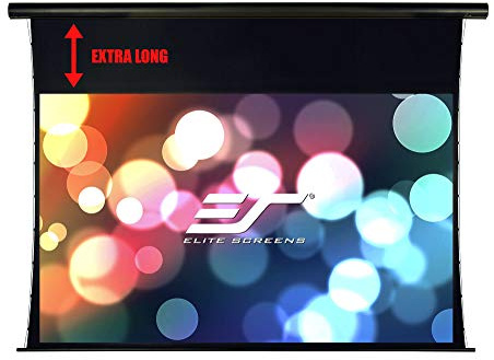 Elite Screens SKT150UHW2-E24 Saker Tab Tension Beamer Heimkino Leinwand mit Motor (Format 16:9, 332 x 187 cm, Bilddiagonale: 381 cm (150 Zoll), Tuch, 4K/HD/3D Ready)