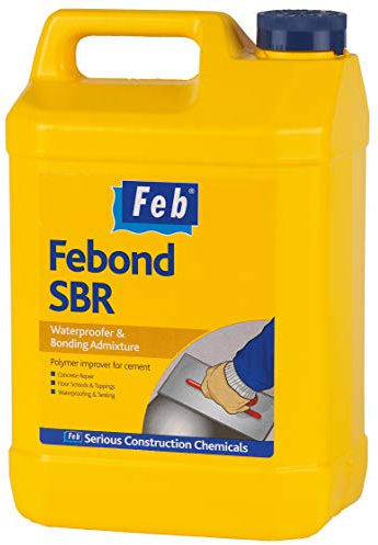 Feb Febond SBR (Styrene-butadiene) Waterproofer and Bonding Admixture, 5 Litre, Clear/Transparent