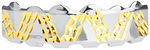 Silber Grillz - One size fits all - Diamond Cut Plate - Top
