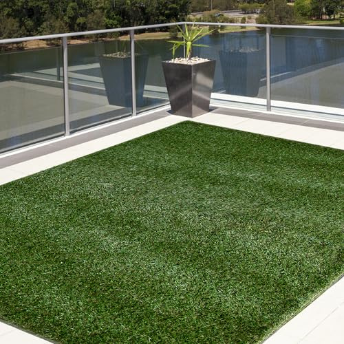 iCustomRug Ivy, Thick Realistic Grass Mats & Rugs 12' X 17' Synthetic Turf with Finished Edges, Indoor Outdoor Grass Pet Pad