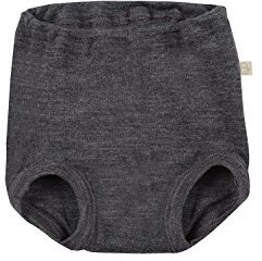 Dilling Höschen für Babys aus 100% Bio-Merinowolle Dunkelgrau meliert 80