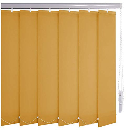 Sonnenschutz-HH® - Lamellenvorhang sonnengelb lichtdurchlässig - Breite 105 cm x 270 cm Höhe - Lamellenbreite 127mm Vertikaljalousie Vertikalanlage Schiebevorhang