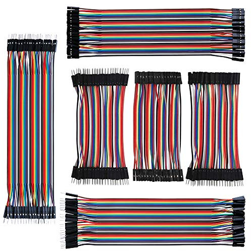 IZOKEE 240pcs Solderless Breadboard Jumper Wires - Male, Female & Male to Female, 3x10cm & 3x20cm for Arduino