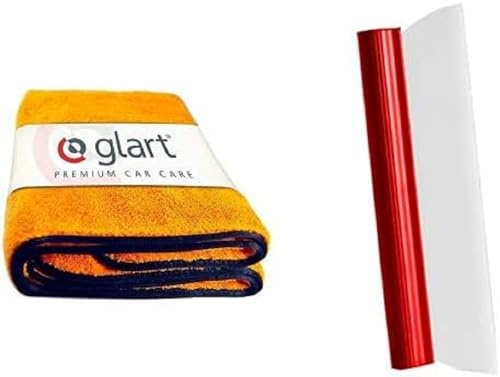 Glart 44WG Watergate, Tissu Sec en Microfibre Super Absorbant + Raclette Glart en Silicone pour Voiture, pour Carrosserie et Vitres de Voiture Raclette pour l'Entretien de la Voiture