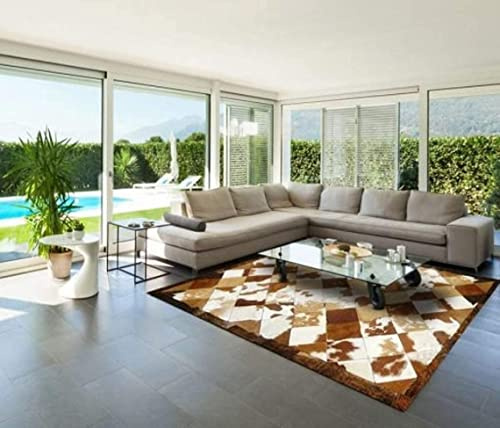 Vip Leather Nueva Alfombra de Piel de Vaca Patchwork. Diseno Exclusivo. Cod MART2 6000 (120 x 180 cm)