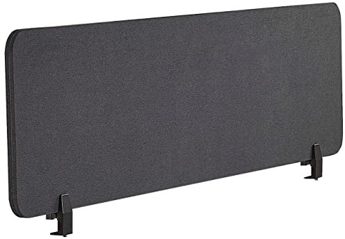Beliani Schreibtisch Trennwand Akustik Polster dunkelgrau 130 x 40 cm Schallschutz Wally