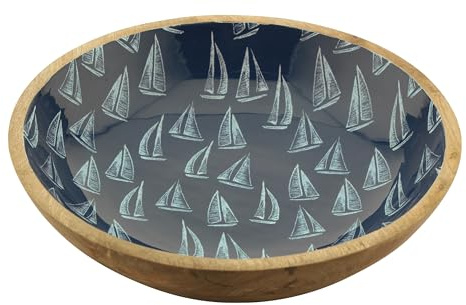 Sea-Club Saladier en bois de manguier émaillé Ø 30 cm Hauteur 7,5 cm