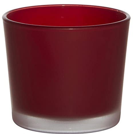 INNA-Glas Maxi te-ljusglas Alena Frost, matt röd, 9 cm, Ø 10 cm