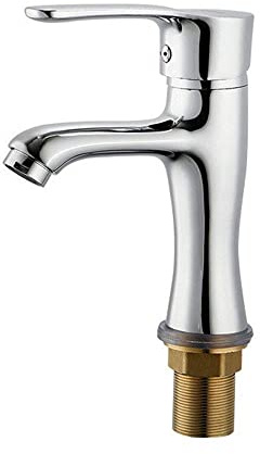 YGCBL Robinet de Cuisine Robinets, Robinet D'Eau, Salle Den Simple Trou Chaud Et Froid D'Une Pièce Manille Unique Mouler Eau Moulage Eau Adoucissement Cuivre Corps Chromé Robinet