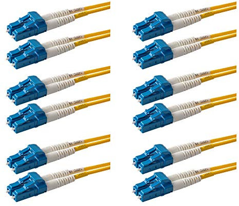 SpeedyFiberTX 6-Pack 0.5 MeterSpeedyFiberTX LC to LC Fiber Patch Cable, Corning SMF-28 Singlemode 9/125um Ultra Optical Fiber, OS1/OS2 Compatible, Duplex, Yellow LSZH Cable Jacket