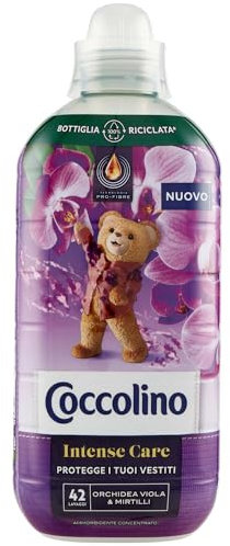 Coccolino Ammorbidente Concentrato Orchidea Viola e Mirtilli, Ammorbidente Lavatrice Intense Care con Tecnologia Pro-Fibre, Formato Fino a 42 Lavaggi, 980 ml