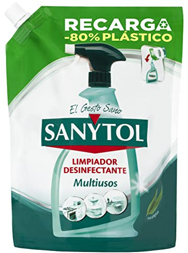 Sanytol - Recarga Limpiador Desinfectante Multiusos, Elimina el 99,9% de Gérmenes, Eficaz Contra Bacterias, Hongos y Virus, Sin Lejía, No Mancha Textiles, Reduce un 80% de Plástico - 750 ml