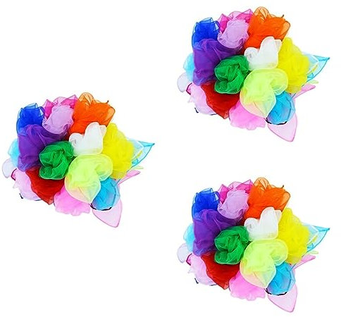 Toyvian 3 Sets Tanz-jonglage-seidenschals 60 X 60 Cm Quadratische Seiden-tanzschals Für Kinder Performance-requisiten Zufällige Farben 12 Stück * 3