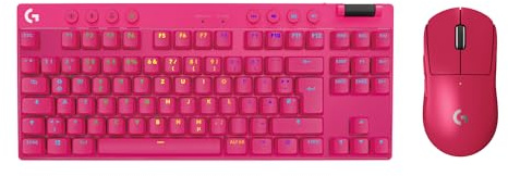 Logitech G PRO X SUPERLIGHT 2 LIGHTSPEED kabellose Gaming-Maus, USB-C-Aufladen, PC & Mac + PRO X TKL LIGHTSPEED kabellose Gaming-Tastatur, ohne Ziffernblock, PBT-Tastenkappen (DEU QWERTZ) - Magenta