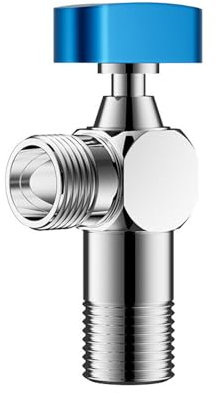 JINYOMFLY Valvola a Triangolo, Valvola ad Angolo G1/2 Universale, Ottone Valvola ad Angolo del Rubinetto, Valvola Angolare per Bagno e Cucina, Cromo (per Acqua Fredda)