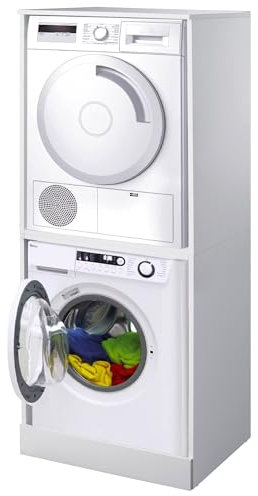 Bonussi Coprilavatrice e Asciugatrice a Colonna 70,3x179x60,6 cm in Nobilitato 18 mm Bianco