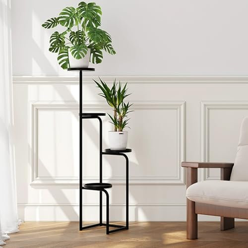 DSEWTEZXI Modern blumenbank für innen, Metall Blumen Regal pflanzentreppe, Balkon pflanzenregal Outdoor, Eck-Blumenregal für Wohnzimmer, blumentreppe deko, Topfständer Pflanze Lagerung,wetterfest.