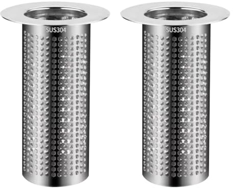 Malla de filtro de drenaje, 2 piezas de filtro de fregadero de cocina de acero inoxidable, rejillas de ducha antiobstrucción, para fregadero de cocina y cuarto de baño (5/5,5/6,5 x 8 cm)