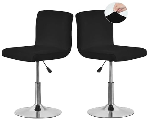 WIYETY 2 Stück Barhocker Bezüge - Stretch Stuhlbezug mit Rückenlehne, Waschbare Hussen, Schonbezüge für Hohe Stühle