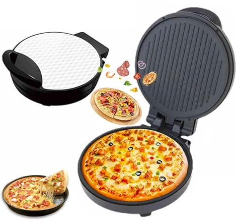 HEAXIY 1200W Electric Pizza Oven, Nonstick Pizza Maker, 26cm Indoor Pizza Oven, Table Top Pizza Oven, Perfect for Crepe, Pancake and Omelette
