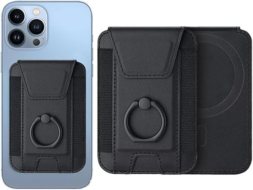 FFWTPY Porte Cartes Adhésif Magnétique pour Téléphone Portable Support De Bague Intégré Compatible avec Iphone Et Android Accessoire Élégant Et Pratique pour Smartphone Lot De 2