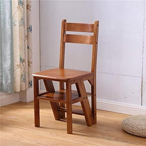 Wooden Folding Step Stool Portable Ladder Chair for Home Library Multifunctional 4 Step Stool with Max. 150kg Capacity