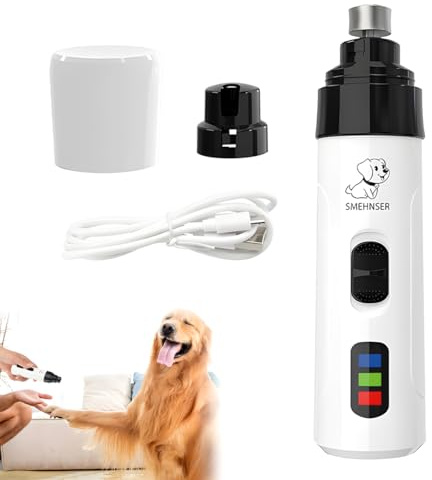 UptVin Kit de meuleuse à ongles pour chien Silent Groom Pro - Coupe-ongles sans fil - Rechargeable par USB - Lime à ongles électrique pour chiens, chats