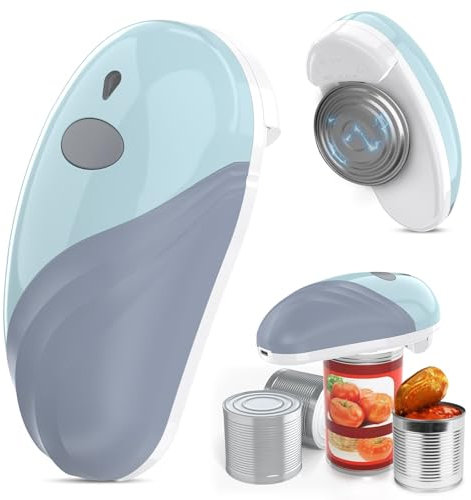 Abrelatas eléctrico, recargable y cable USB, abrelatas automático con operación de un solo toque, seguro para todos los tamaños de latas, abrelatas de cocina para personas mayores, artritis y mamá