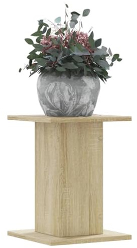 Gecheer Pflanzenständer 2 STK.Blumenständer Hohle Konstruktion, Dekosäule Podest für Pflanzen Dekoartikel, Blumenhocker Blumensäule Sonoma-Eiche 30x30x40 cm Holzwerkstoff