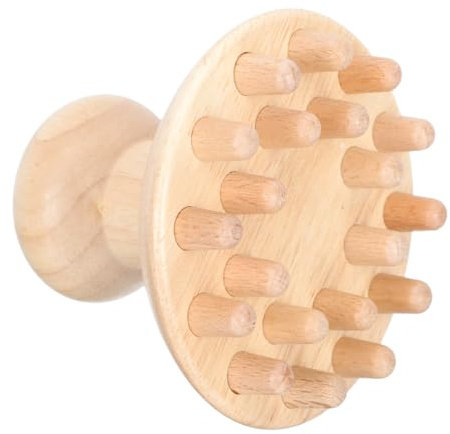 BESTYASH 1pezzi Pettine Massaggiante per Capelluto in Legno di Faggio Pettine per Testa Pratico e Liscio per Capelluto Ergonomico e Resistente