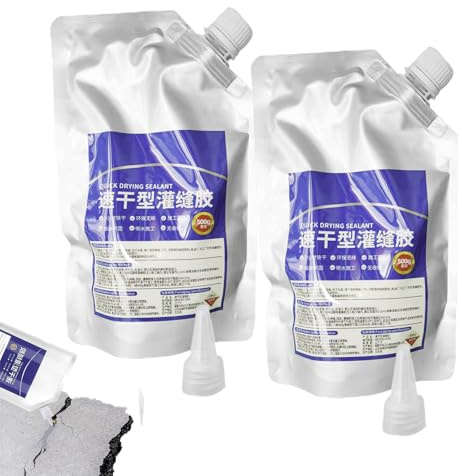 Sellador De Lechada De Poliurea Liquido, 2 Piezas Sellador Impermeable Reparación Hormigón, Relleno Para Grietas En Hormigón, Pegamento Calafateo Secado Rápido, Adhesivo Sellado Grietas Cemento