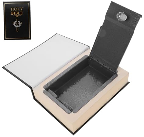 HOMSFOU Caja Fuerte Para Libros Bíblicos Pequeño Con Cerradura De Combinación, Caja Secreta Hueca De Plástico Para Guardar Dinero y Objetos De El Hogar y Oficina