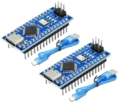 Nano Board pour Arduino Nano RUIZHI 2 Pèces Nano-V3 5V 16MHz Carte de Développement avec 328P Puce Carte Mère Type-C Interface et USB Câble Soudée Compatibilité avec Arduino Nano