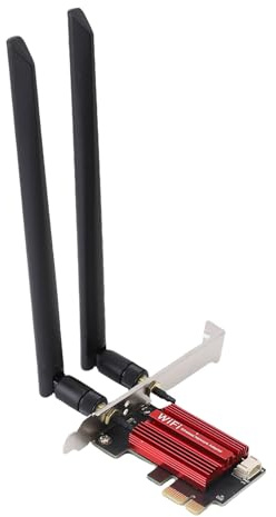 YUEHISY Adaptador PCIe WiFi 6e para PC de Escritorio, Tarjeta WiFi PCIe 4200Mbps con Bluetooth 5.2, Tarjeta de Red de Banda Triple, para Conexión Estable