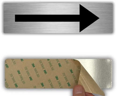LEIASA | Señal Flecha Dirección - 5x18 cm - Grosor 0.8 mm - Aluminio - Cartel Indicador - Rótulo Señalización Direccional - Placa Adhesiva (flecha)