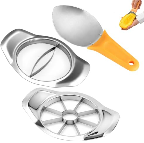 3Pcs Apple Corer and Mango Cutter, Fruit Slicing Set with Mango Scoop, Kitchen Tools for Preparing Fresh Fruits, Easy useage