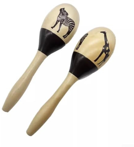 per 2 Pz Maracas In Legno Professionale Grande Percussione Shakers Ricco Ritmo Suono Per Bambini Educazione Musicale E Performance Palcoscenico