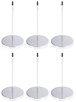 JUMPLAWN 6pcs Détenteur de Billet en Métal Argenté Base Ronde, Fourchette Inoxydable Antirouille et Pointe Sécurisée pour Bureau et Restaurant