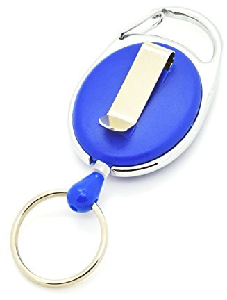 10 x JoJo Blau - Gürtelclip Schlüsselring Ausweishalter Ausweis Ausweishülle Kartenhalter Karte Schlüsselanhänger Schlüsselband Schlüssel Ausziehbar Schnur Zugband Halter Gürtel Klemme Band Clip