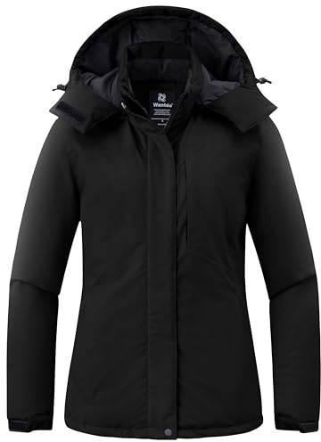 wantdo Women's Waterproof Ski Jacket Warm Puffer Jackets Snow Winter Coat