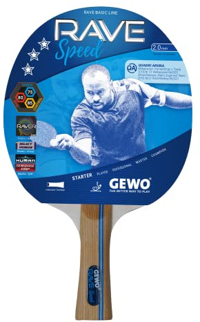 GEWO - Racchetta da ping pong Speed concava, con rivestimento spesso 2,0 mm, marrone, taglia unica