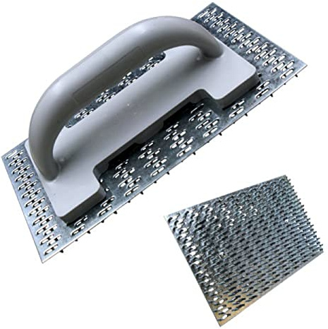 Karl Dahm Edelputzkratzer, 250 x 145 mm I Hochwertiger Putzschleifer aus rostfreiem, verzinktem Stahlblech mit stabilem Kunststoffgriff I Ideal für Edelputz und Ytongflächen– 11468