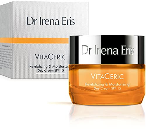 Dr Irena Eris - Feuchtigkeitscreme Gesicht Vitaceric Revitalisierende, Tagescreme, Gesichtscreme mit LSF 15, Anti Falten Creme für Frauen, Energie-Boost für Haut ohne Vitalität - 50 ml