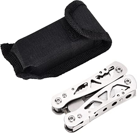 YUUGAA Alicates Multiherramienta, 9 en 1 Alicates Multiherramienta Herramienta de Bolsillo Multiusos Plegable para Supervivencia al Aire Libre Camping Caza Senderismo