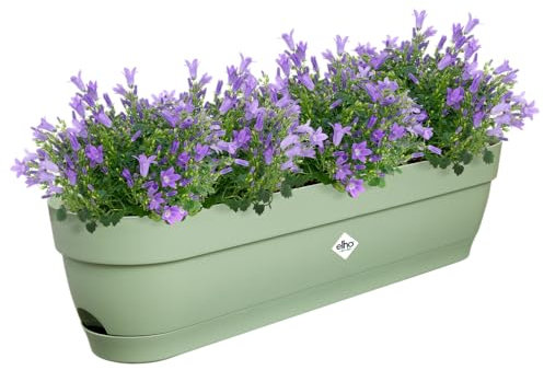 elho Vibia Campana Balkonkasten 70 mit Wasserreservoir - Blumentopf Balkon - 100% recyceltes Plastik - Ø 69.0 x H 17.0 cm - Grün/Pistazien Grün